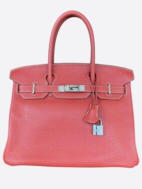 Hermes Red Togo & Palladium Hardware Birkin 30